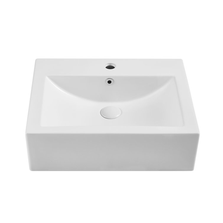 Ling 10'' White Ceramic Rectangular Corner Bathroom Sink Wayfair Canada